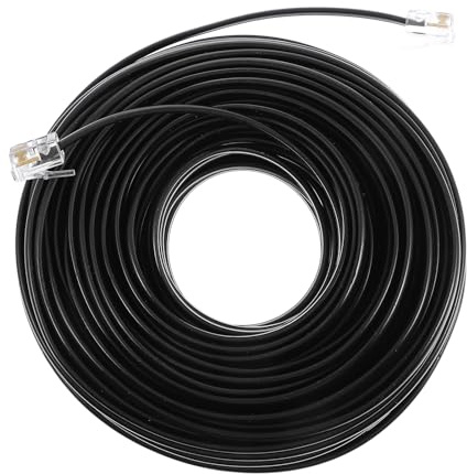 Uonlytech Cavo di Prolunga Telefonico e Comunicazione a Lunga Distanza Protezione Interfaccia 20 Metri 4 Fili in Rame e Rivestimento Pp per Sistemi Telefonici Domestici