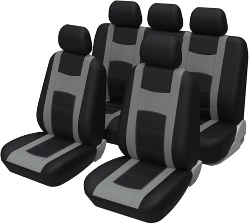 ZFZFC Ensembles de Housses de Siège Voiture pour Mini Countryman One Cooper Cooper S Cooper SE, Auto Sieges Housse de Protection Avant Arrière Confortables Couvre Sieges,B-Grey