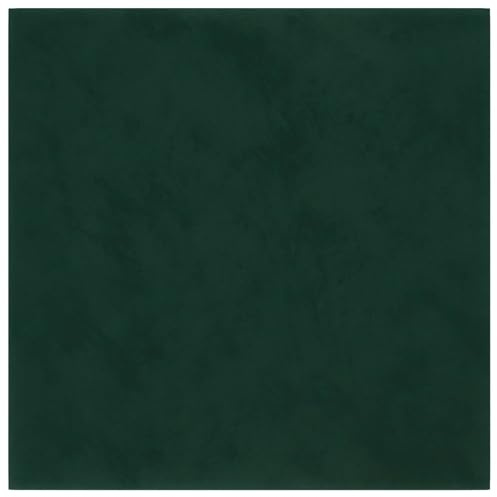 Owoxanthellate Wandkopfteil Set 12-teilig - Kopfteil Bett Wandpaneele Samt Dunkelgrün - Gepolstertes Wandkissen Paneele für Boxspringbett, Schlafzimmer Wandverkleidung Dekoration, 30x30cm