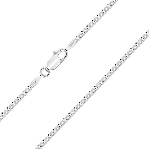 Planetys - Erbskette - RoloKette 925 Sterling Silber Rhodiniert Kette - 2 mm Breite Verschiedene Längen: 40-45-50-55-60-65-70 cm