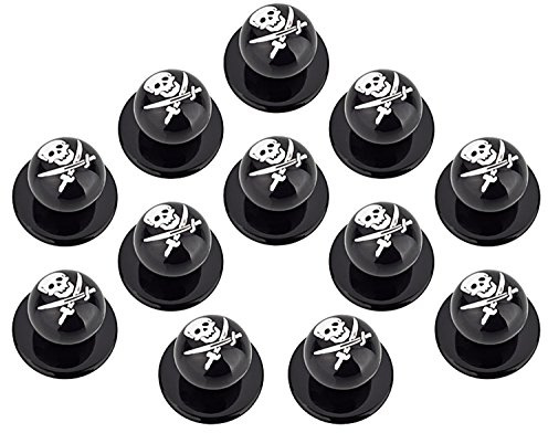 DESERMO 12x Kugelknöpfe für Kochjacken lustige Motive I Kochjackenknöpfe Smiley Totenkopf und Fussball Motiv Knöpfe Made in Germany