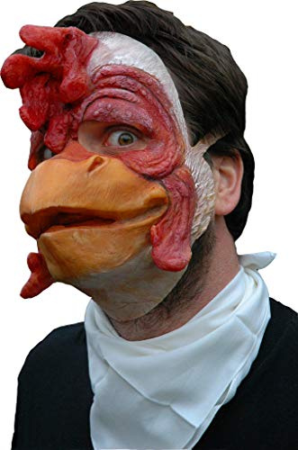 Maskworld Huhn Maske aus Latex - Tiermaske verrücktes Huhn - ideal für Halloween, Karneval & Motto-Party