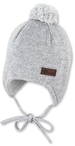 Sterntaler Unisex Baby Strickmütze Strickm tze, Silber mel., 45 EU