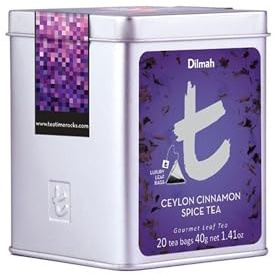 Dilmah Ceylon Cinnamon The Noir, 20 Sachets de The en Feuilles, Origine Unique de Ceylan a la cannelle, Riche et Corse, produit de maniere ethique par l entreprise familiale sri-lankaise qui l a fonde