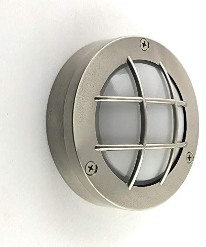KsH and Co Alcmene IP64 Nickel mat Petit luminaire rond de cloisonnement avec grille