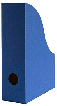 5 x PresentFill® Kleine Stehsammler Saphir Blau Zeitschriftensammler Stehordner für DIN A5 Format aus 100% Recycling Karton - Made in Germany für Schreibtisch, Archiv und Aufbewahrung