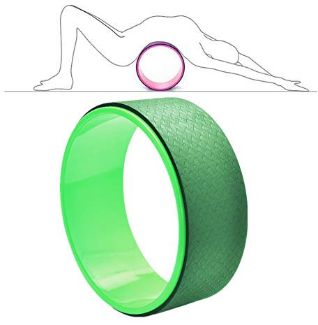 Gofeibao Yoga Rad Yogarad Flexibilität der Ringbiege- und Stretchwalze Fitness Yoga Rad Yoga Prop Wheel erhöht die Flexibilität Back Workout Pilates Green,-