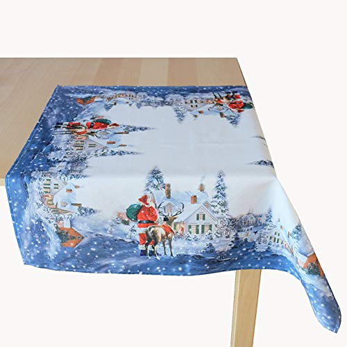 Raebel, Quadratisch, Polyester, OHG Tischwäsche Druck Weihnachsmann Rentier Weihnachten Advent Winter (85 x 85 cm)