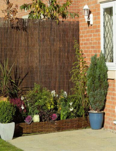 Willow Bulrush Natural Garden Fence Panel Screening Roll Privacy Border Wind & Sun Protection (Willow Screen, 2m x 4m)