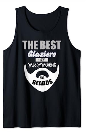 Glazier beards tattoo, windows glass fixer men Tank Top