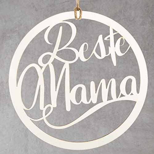 Logbuch-Verlag Muttertagsgeschenk Beste Mama Muttertag Türkranz aus Holz Ø 24,5 cm Geschenk zum Geburtstag