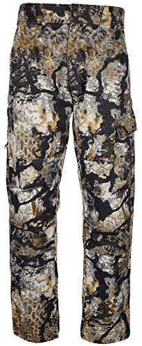 Kryptek Stalker Pantalón para Hombre, pantalón de Caza con Rodillas y Asiento Reforzados, diseño de Camuflaje en Tonos Negros, Grises y Marrones (Obskura Skyfall), Talla M