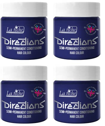 4 x La Riche Directions Semi-Permanent Hair Color Bote de 100 ml (Ultra Violet)