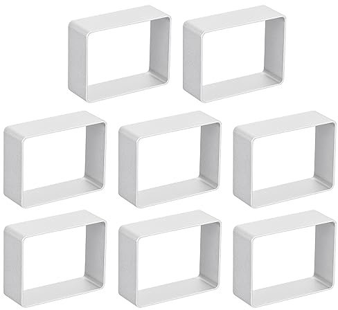 sourcing map 8pcs Métal Cookie Coupeurs Ensemble, Aluminium Alliage Rectangle Cookie Découpeur Cookie Pâtisserie Moule pour Fabrication Gâteau, Fondant, Biscuit, Sandwich, Argent