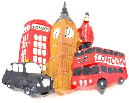 3D Kühlschrankmagnet London Zweistöckiger Bus Taxi Schwarz Big Ben Telefonzelle Rot