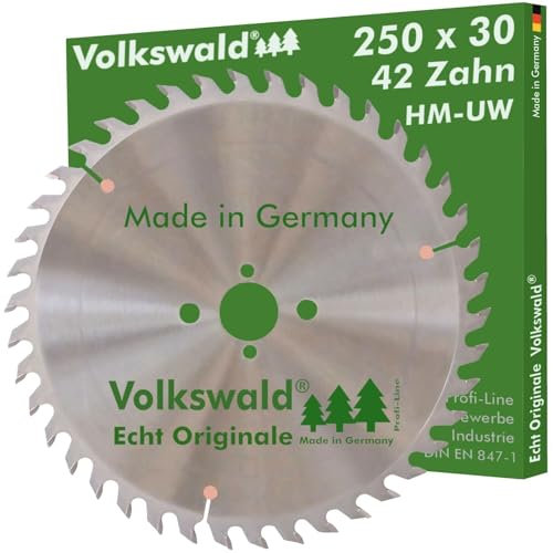Volkswald ® HM-Sägeblatt UW 250x30mm Z=42 Astrolon Dämmplatten Furnierte Längsschnitte Gipsplatten Hartholz Längsschnitte Hartholz Querschnitte Tischkreissäge Handkreissäge Kapp- Gehrungssäge