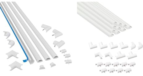 D-Line 2010KIT001 Micro+ Kabelkanal Selbstklebender & 20x10mm Kabelkanal zur Kabelführung, Kabelleiste - 20mm (B) x 10mm (H) - 10x 40cm Länge (4 Meter) - Weiß