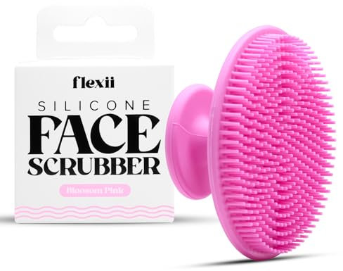 flexii® Silicone Face Scrubber - Gentle Face Scrubber for Sensitive Skin, Face Wash Brush, Facial Cleansing Tool, Baby Hair Brush, Soft Facial Exfoliator for Men and Women - Pink