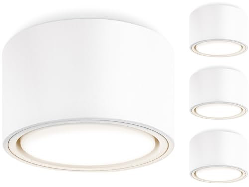 GeyouLux 4 Pezzi Faretti LED Soffitto 6W 680LM Faretti da Soffitto 4000K Luce Naturale Faretto LED Interno Ø95x55mm Plafoniera led Soffitto in Alluminio per salone corridoio cucina salotto, Bianco