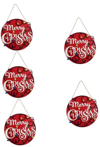 IMIKEYA 5st Weihnachtshausnummer Weihnachtswandschild Weihnachtsfensterschild Türschild Für Weihnachten Weihnachts-willkommensschilder Urlaub Türdekorationen Girlandendekor Rot Hanfseil