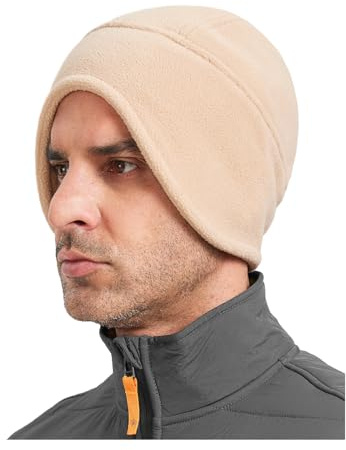 Zylioo S/M/L/XL/XXL varm vintermössa, hjälm, underhjälm, cykelmössa, underhjälm, mössa, cykelmössa för cykling, skidåkning, löpning, utomhus, BRUN, XL-XXL