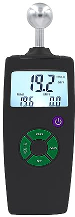 HPHPH Misuratore umidità, Rilevatore di perdite d'Acqua for misuratore di umidità del Legno, misuratore di umidità, Display LCD retroilluminato con sonda a Sfera,Igrometro Professionale