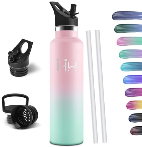HoneyHolly Thermal Water Bottle, 1 Litre, BPA Free, Insulated Water Bottle, Double Walled Vacuum Insulated Bottle, 18/8 Stainless Steel, Thermal Bottles, Water Bottle for Gym, Sports, Bike