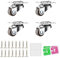 Set di 4 ruote pivottanti per mobili da 12 mm,Ruote Girevoli Girevoli In Gomma,Rotelle per Mobili Silenziose,Piroettanti gomma ruote,Ruote piroettanti,Ruote per Mobili Piccole,con 16 Viti Incluse