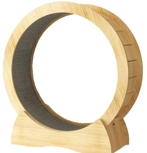 YGDYFDC Cat Wheel Laufband for Katzen, leise, mit Rollen, Fitness-Sport, aus massivem Holz, Laufrad for Katzen, Kätzchen, Klettergerüst, Läufer, Katzenspielzeug Katzenlaufrad(B,M)