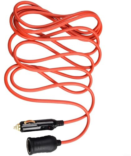 PETSTIBLE 12ft Extension Cable for 12V/24V Devices Male to Female Socket for Tire Inflator, Car Vacuum, and Refrigerator