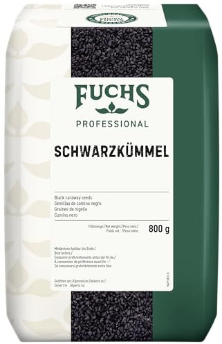Fuchs Professional - Graines de nigelle | 0,8 kg dans un sac | Comme garniture, idéal pour les currys de légumes ou le pain | Pour les consommateurs en vrac et la gastronomie