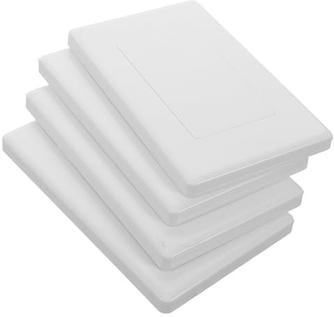 POPETPOP 4pcs Small Wall Covering Blank Plate Electrical Outlet Cover Plates for Junction Box Replacement Cover Wall