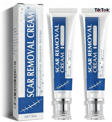 Scar Cream, Silicone Scar Gel, Scar Removal Cream, Scar Silicone Gel, Scar Gel, Scar Cream for Surgical Scars and Keloid Bump (Pack of 2)