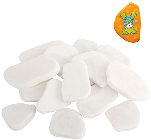 LuLiyLdJ 30Stück Flache Steine zum Bemalen, Gemalter Kieselsteine, Steine zum Bemalen, Flache Kieselsteine zum Basteln, Dekosteine Naturstein, Weiß Glatte Große Kieselsteine, 1-3CM