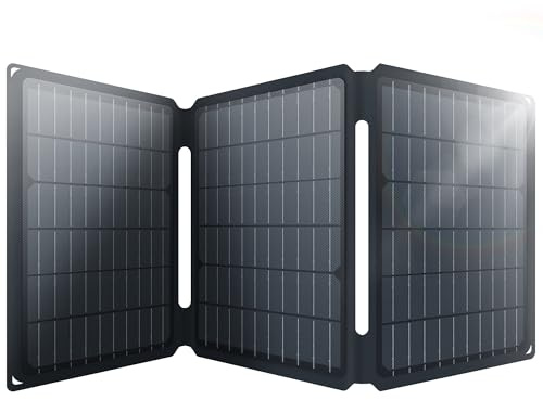 Yinleader Panel solar portátil 30W – Cargador solar resistente al agua IP65 plegable con carga rápida 18W USB-C & USB-A QC3.0, compatible con móvil, tableta, estación de energía
