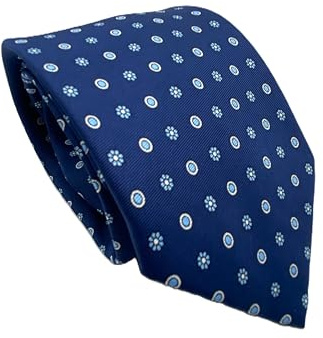 CARACCIOLO Cravatta Elegante in Seta Stile Classico Sartoria napoletana (BLU CIRCLE)