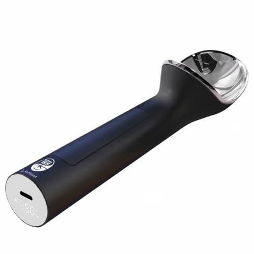 LZYWOD Cuillère à crème glacée chauffante électrique rechargeable avec écran LED, poignée ergonomique pour crème glacée dure, outil de cuisine professionnel pour la maison et le commerce (noir)