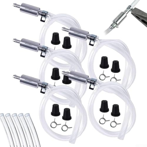 Eawfgtuw Brake Bleeder Kit with One-Way Check Valve Hose for Efficient Brake and Clutch Bleeding, Compatible with Cars and Motorcycles, Includes Metal Clips(5)