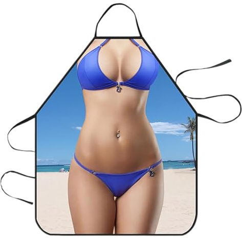 1 Pcs Delantal Divertido de Cocina Impermeable para Mujer, Delantal Cocina Mujer, Delantales, Divertido Delantal Cocina Delantal Barbaco