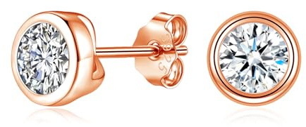 Cangall Ohrstecker Silber 925 Klein, 925 Sterling Silber Damen Ohrstecker mit Zirkonia, Hypoallergen 5mm 6mm Kleine Süße Flache Silber Ohrringe Stecker, Schlafen Knorpel Ohrringe für Frauen Männer