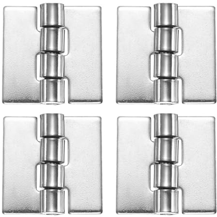 QUARKZMAN 4 Bisagras Soldables De Alta Resistencia, 2 x 1.97 x 0.12 Bisagra De Soldar A Tope Acero Inoxidable 304 Para Puertas De Metal De Remolque, Plateado
