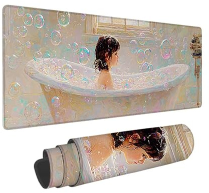 Tapis de Souris de Jeu, 800 x 300 mm XXL Tapis Souris Gaming Grand, Antidérapant Étanche, iExtended Long Clavier Mouse Pad XXL, Accessoire Bureau, pour Gamer, Ordinateur, PC (Salle de Bain) i-899