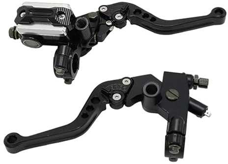 Trekords Adatto per Honda Moto CNC Pompa Freno Frizione Asta Cilindro Maestro Idraulico Accessori 7/8 14mm Pist Leve moto(Black)