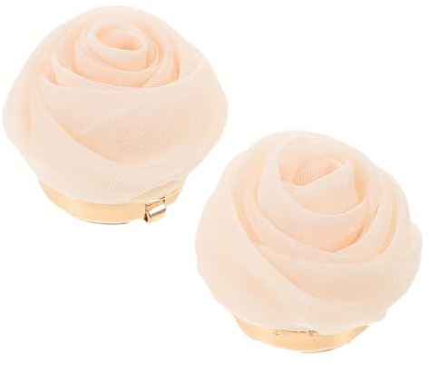NIYANGLE Cubiertas de Botones de Tela Diseño de Rosa en 3d, 2 Piezas Desmontables para Ropa Formal y Eventos Casuales, Elegantes Accesorios para Mujer