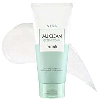 HEIMISH All Clean Green Foam Moisturizing Face Cleanser, Hydrating Gentle Gel Cleanser, Daily Face Wash for Sensitive Skin with Amino Acid, P.H 5.5, for Double Cleansing, Korean Skincare, 5.3oz/150g