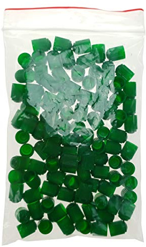 STIX 100 Tapones de Válvula de Plástico Verde para Coche y Moto | Aptos para camiones y bicicletas