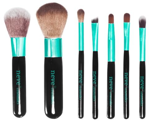 Neve Cosmetics set pennelli da viaggio in pratica trousse con pochette a zip | Trucco Aqua