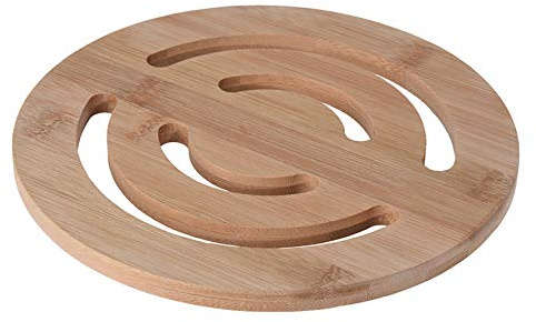 MIK funshopping Untersetzer Topfuntersetzer aus organischem Bambus für Küche, Esstisch, Gartentisch (rund ø 20 cm)