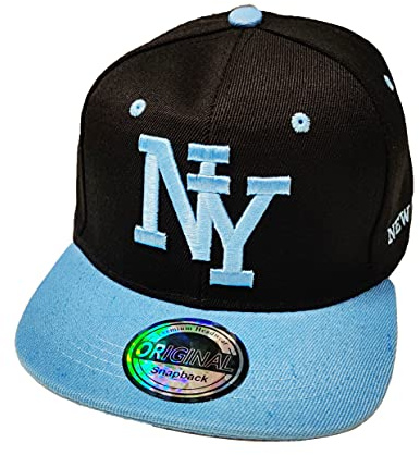J26 Casquette de baseball américaine pour enfant - Casquette de baseball - Pour enfant, noir/bleu, taille unique