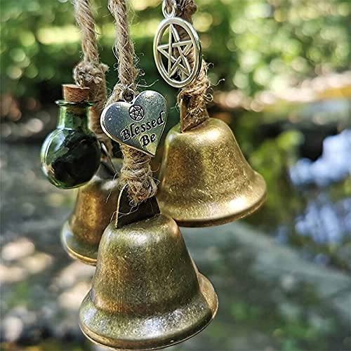 Hexenglocken, Türschutzanhänger, Boho-Windspiel, hängende Ornamente für Veranda, Garten, Fenster (65 mm)